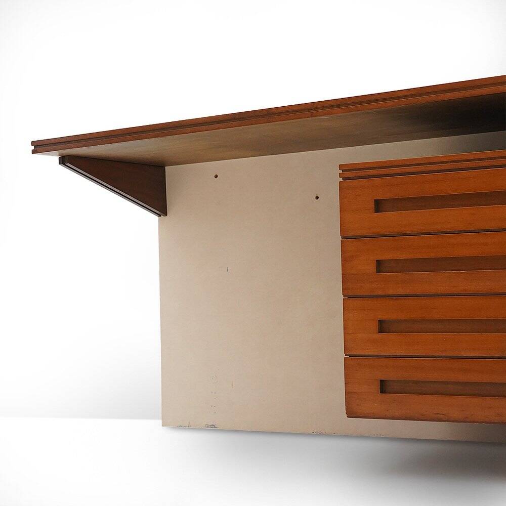 Wall-mounted desk with drawers, 1960s