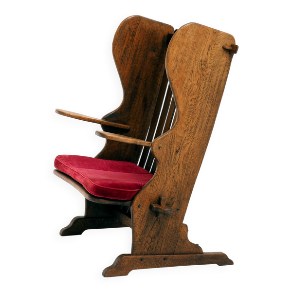 Banc d'entrée en chêne des Arts et Métiers néerlandais antique, début du 20e siècle