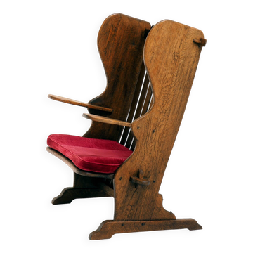 Antique Dutch Arts and Crafts Oak Hall Bench, Early 20th Century