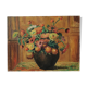 Ancient oil painting on canvas bouquet of flowers