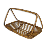 Fruit basket with handle - rattan - bamboo from the 50s