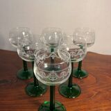 Wine glass with chiseled decoration