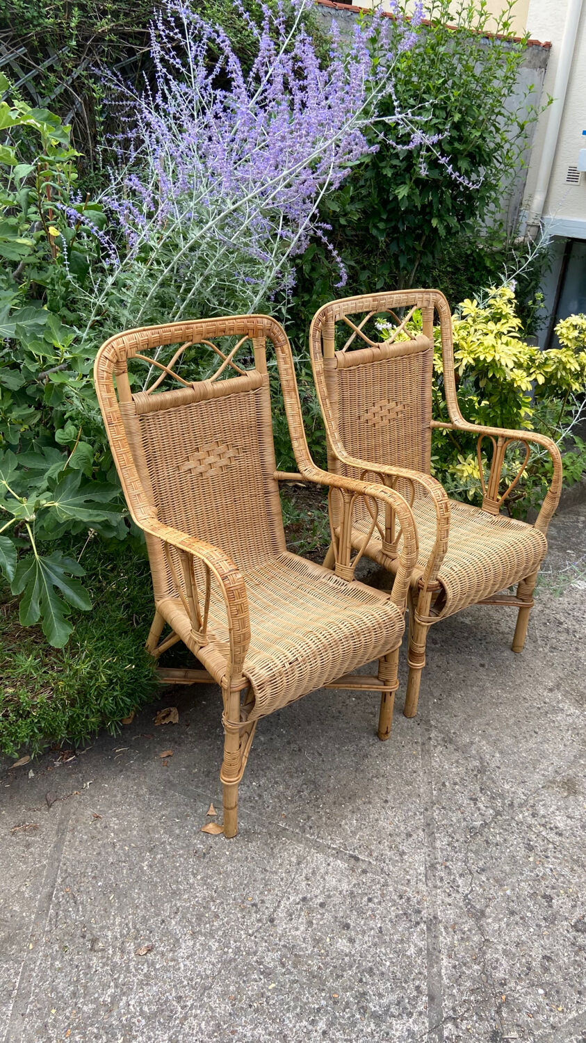 Adult vintage rattan armchair