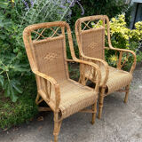 Adult vintage rattan armchair