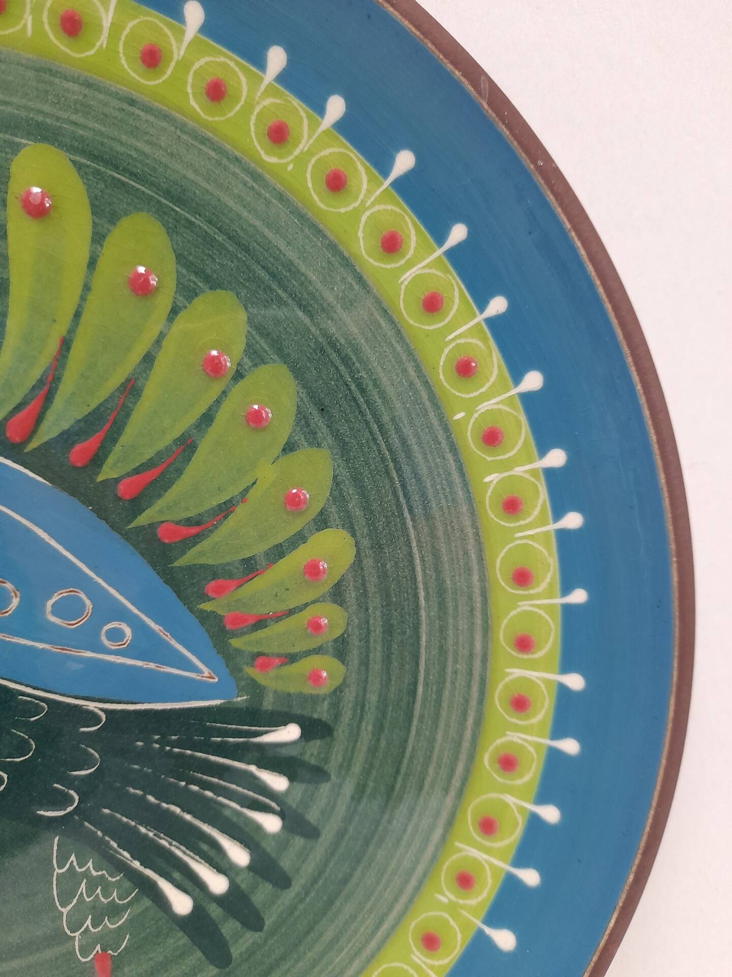 Wall plate folk bird