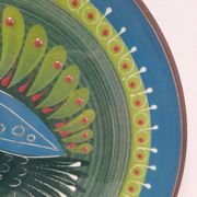 Assiette murale oiseau folklorique