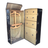 Antique vertical cabin trunk – 109 cm – parchment interior