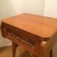 Vintage bedside table wood and rattan