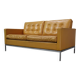 Florence Knoll two-seater sofa in mustard yellow leather, 1970