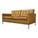 Florence Knoll two-seater sofa in mustard yellow leather, 1970