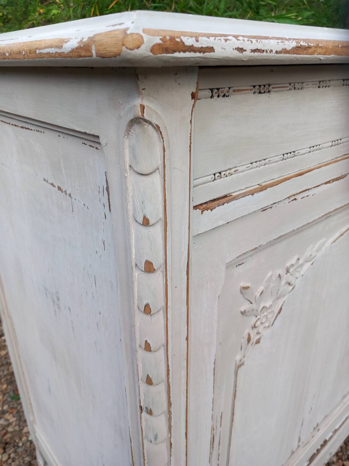 Old low sideboard in solid wood