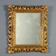 Eclectic antique mirror in carved and gilded wood, Italy, 20th century