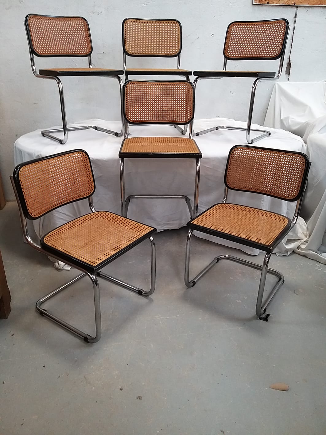 Series of 6 chairs b32 by Marcel Breuer
