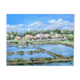 HST painting "Landscape of salt marshes" Ile de Ré (?) signed 1993