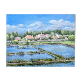 Tableau HST "Paysage de marais salants" signé 1993