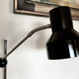 Vintage Reading Floor Lamp Retro, Black, Steel, Sweden 1960s