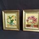 Pair of oils on panel "bouquet of yellow roses" and "bouquet of anemones"