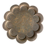 Oriental tea tray in copper or brass richly decorated 20th century