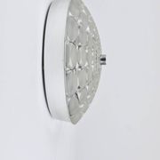 Peill & Putzer Large Round Op Art Glass Sconce, Wall Lamp, Flush Mount, Germany, 1970s
