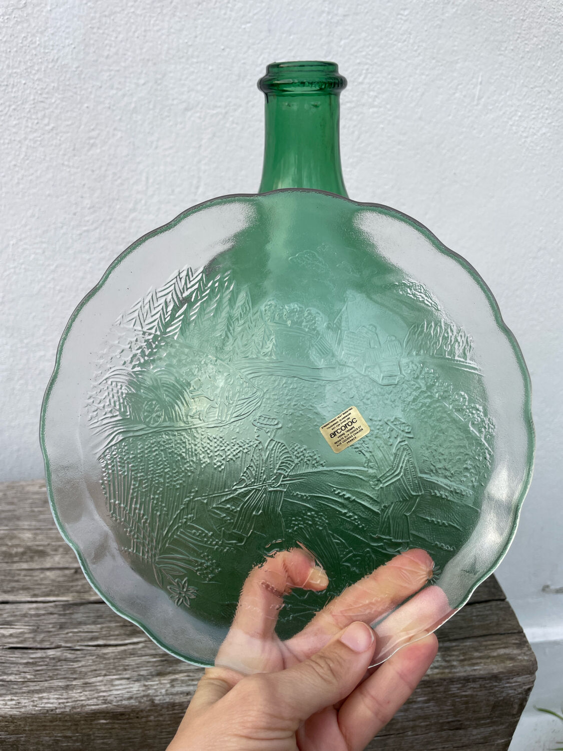 6 transparent dessert plates with a country design by Arcoroc