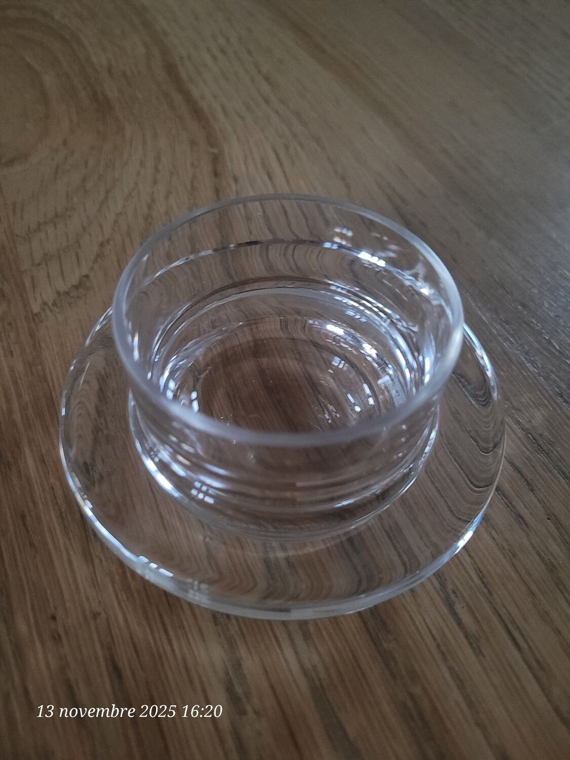 Butter dish with crystal glass dome