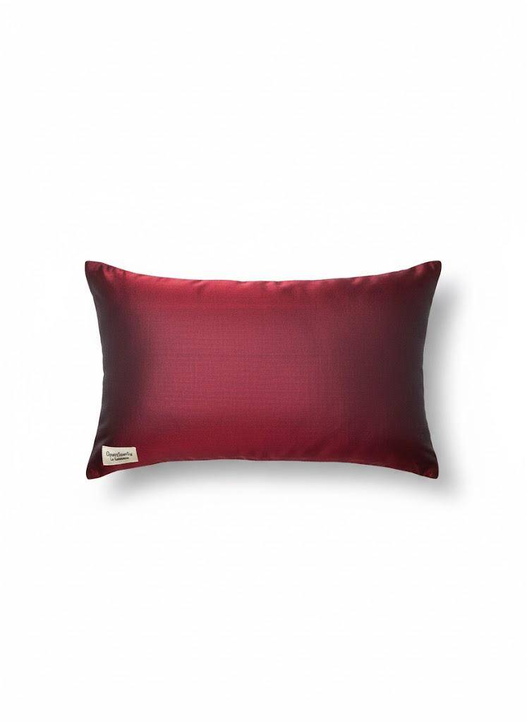 Burgundy and orange Kachin cushion cover (RIDA)