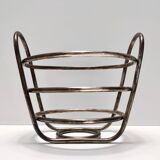 Postmodern Sheffield Plated Metal Fruit Basket by Lino Sabattini, Marked, Italy