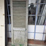 Old fir shuttered door