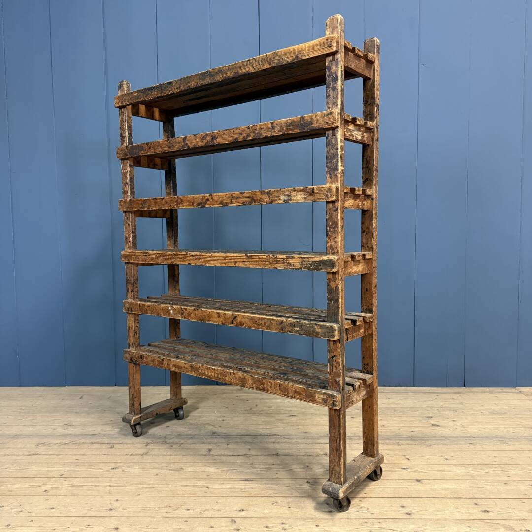 Old wooden shelf from a shoemaker.