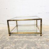 Brass and glass coffee table