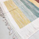 Kilim Berber Moroccan ecru with colorful patterns 307x193cm