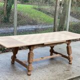Art Deco extendable monastery table renovated in raw oak 265cm