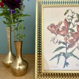 Antique gilt metal frame with flower engraving