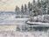 1998 "Crisp" Swedish Snow Forest Landscape Oil Painting, Framed