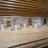 6 anciens verres gravés ciselés