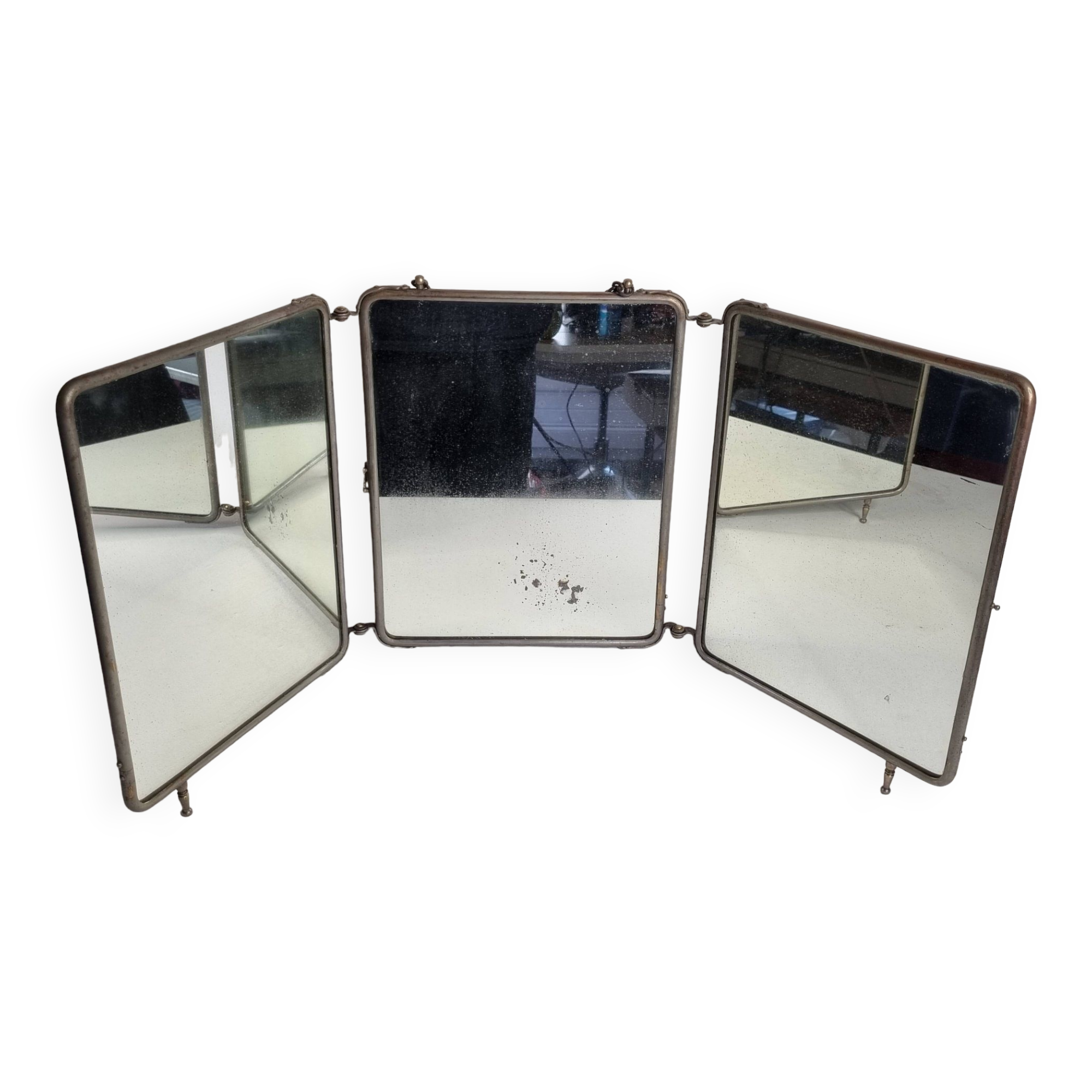 Miroir de barbier triptyque à poser ou à suspendre 1900