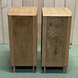 Bedsides pair in blond oak 1960