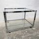 Table basse vintage chrome & verre Années 70