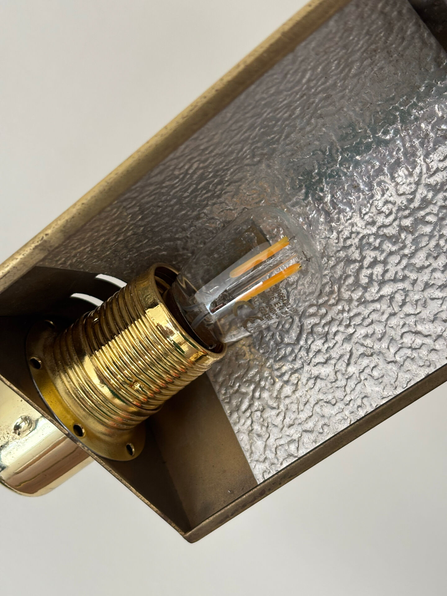 Holtkötter telescopic desk lamp in brass, Germany 1980