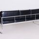 Sofa in Chrome-Plated Tubular Steel and Black Leather attributed to Hynek Gottwald, Former Czechoslovakia, 1930s