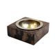 Mid-century modern brown goatskin parchment ashtray, Aldo Tura, Italy 1960s