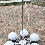 Suspension chrome, 8 spots "eye balls", space age, white