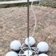 Suspension chrome, 8 spots "eye balls", space age, white