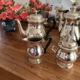Service à thé et à café en métal argenté et bakélite