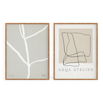 Pair of giclee prints, abstract wall art set of two, 50x70cm