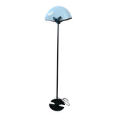 Lampe sur pied des années 70 en fer et verre de Murano, design industriel.
