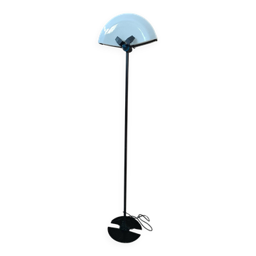 Lampe sur pied des années 70 en fer et verre de Murano, design industriel.