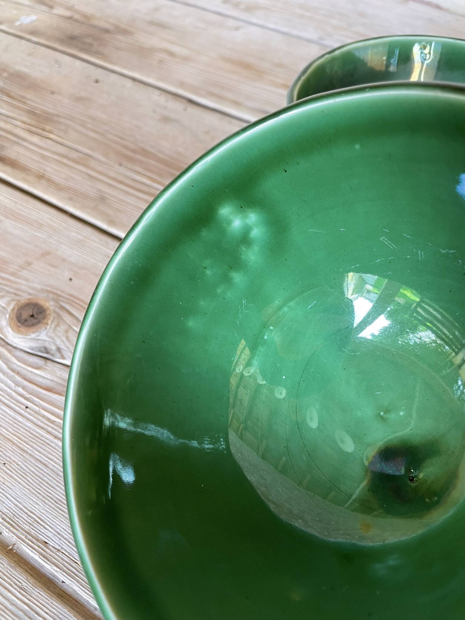 Set of 3 vintage Green Cross Oil bowls