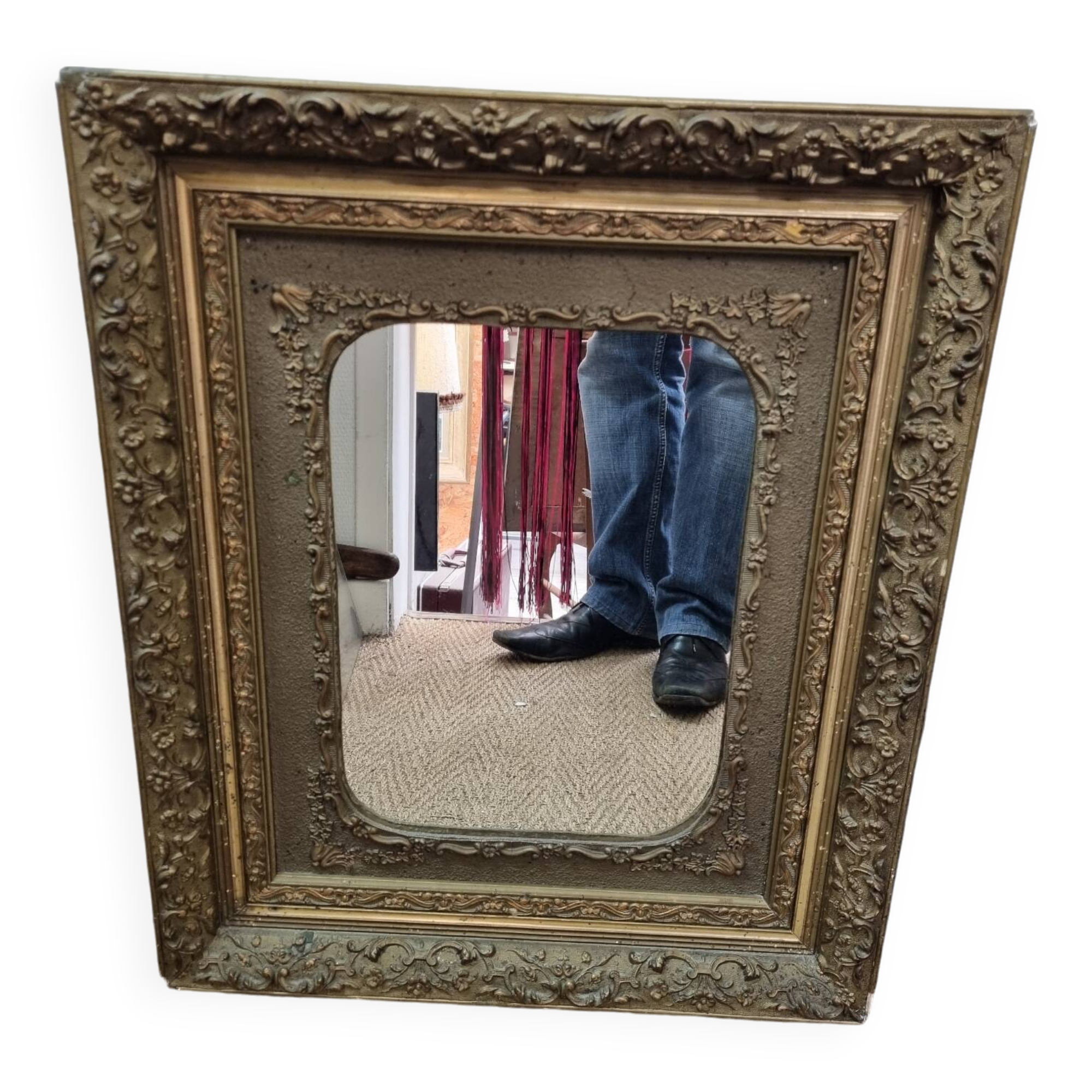 Giltwood mirror gilded wood late 19th century (66×55cm)