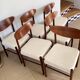 Set of 6 Scandinavian style Danish teak upholstered chairs. 1960s